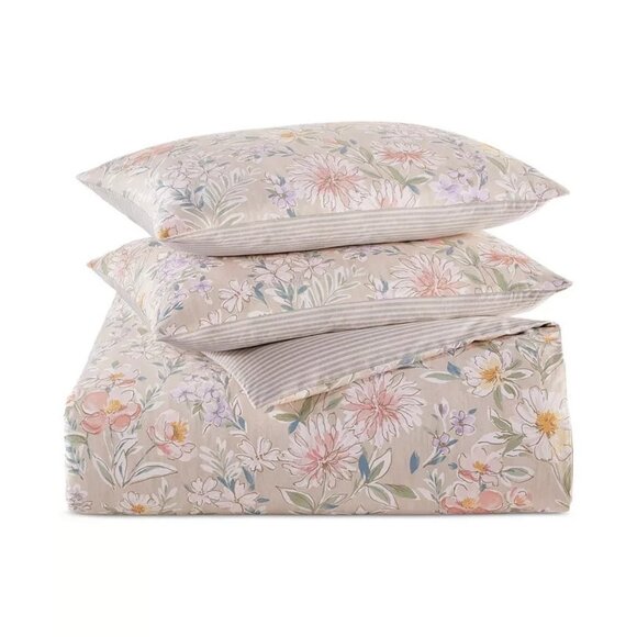 Charter Club Border Garden Comforter Set Twin Beige Floral MSRP $170 - Picture 2 of 3
